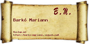 Barkó Mariann névjegykártya